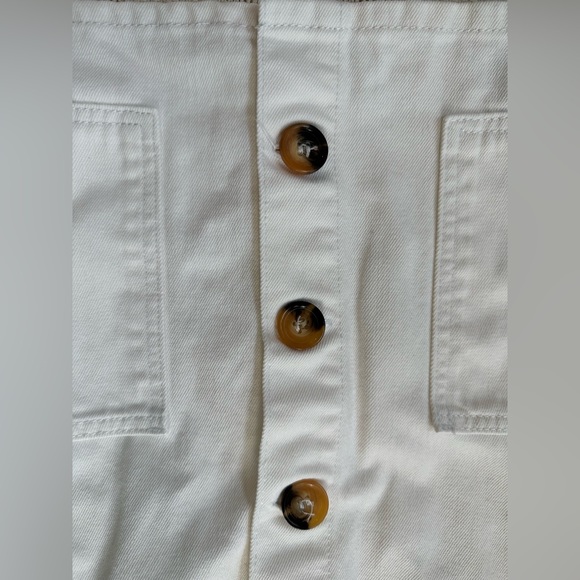 Denim Co White Overalls Dress with Brown Buttons US 8 - Picture 4 of 4